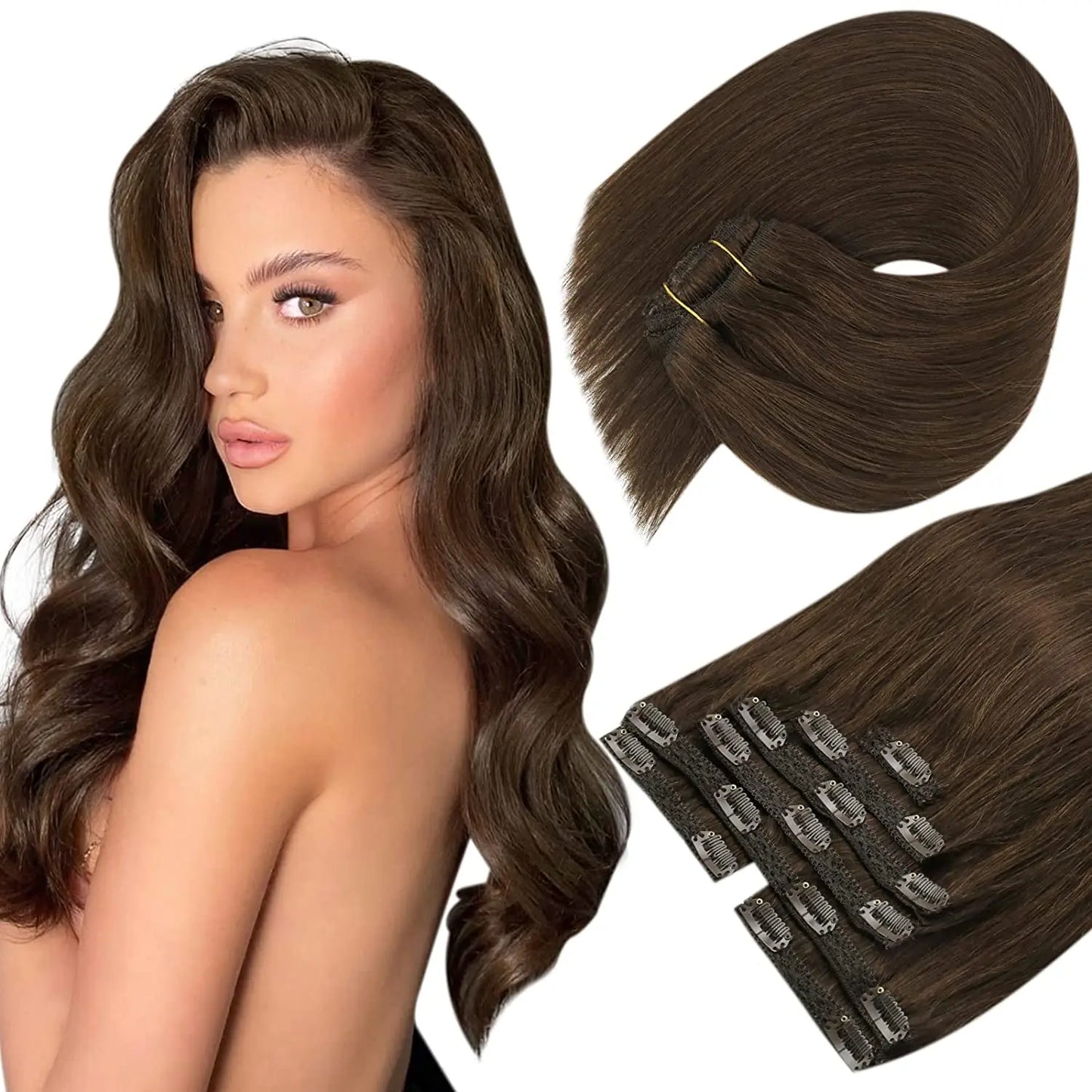 Straight Human Hair Clip Ins - Various Options Available