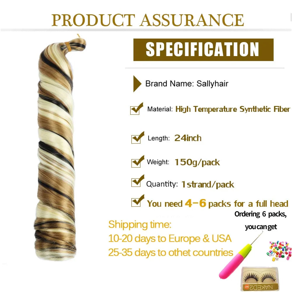 Synthetic French Spiral Curly Pre-Stretched Braiding Hair
