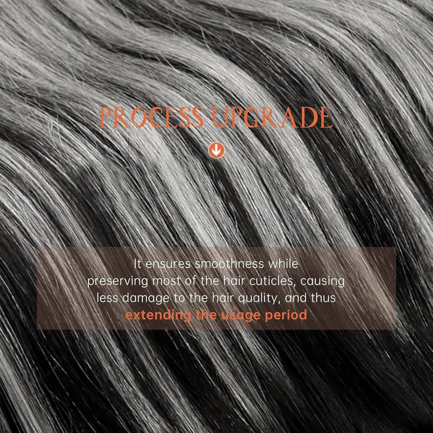 Gray Color Human Hair Seamless PU Clip In Hair Extensions - Straight
