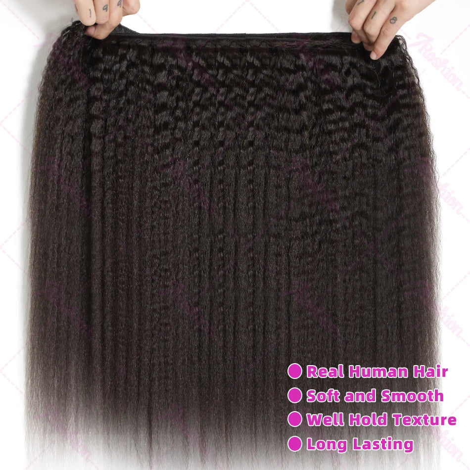 Yaki Straight Indian Raw Virgin Unprocessed 100% Human (3) Bundles