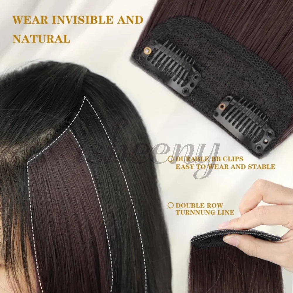 Real Remy Human Hair Clip-In Extensions - Short, Straight Hair Invisible Hairpin Adds Volume & Hides Thinning 10cm-30cm