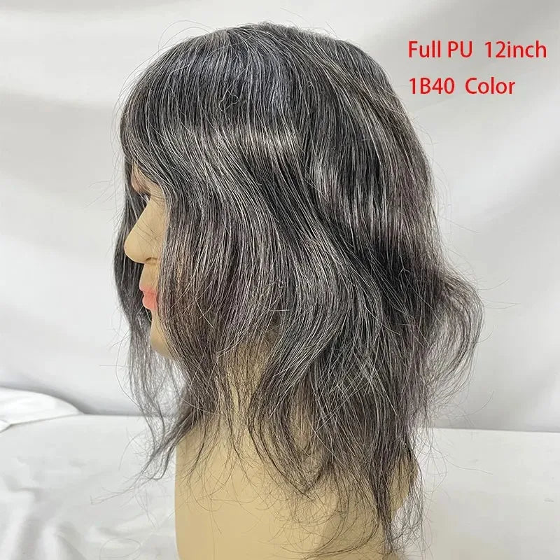12inch Long Human Hair, Thin Skin Base PU Toupee/Replacement Units - Various Options Available