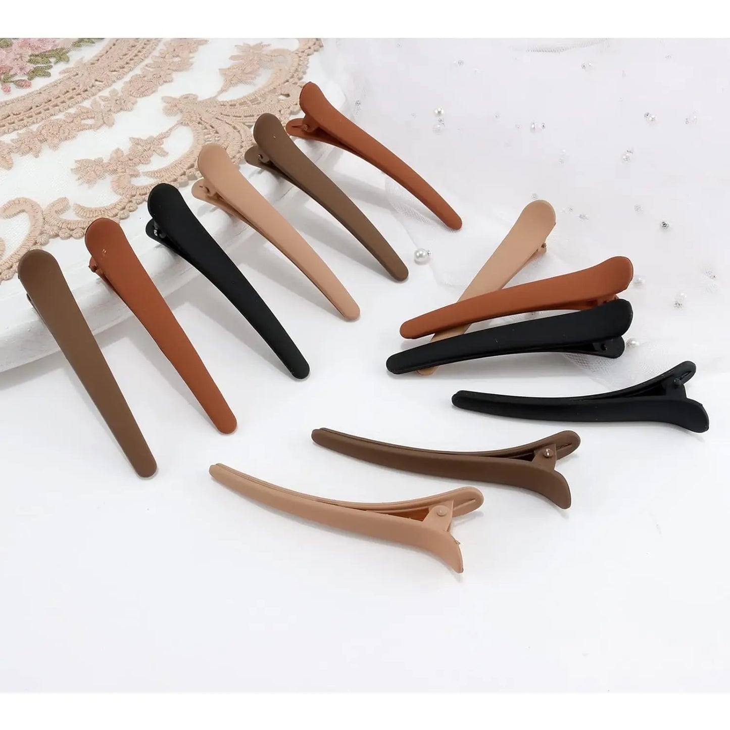12 PCS Hair Clips; 3.1 Inch Matte Colors