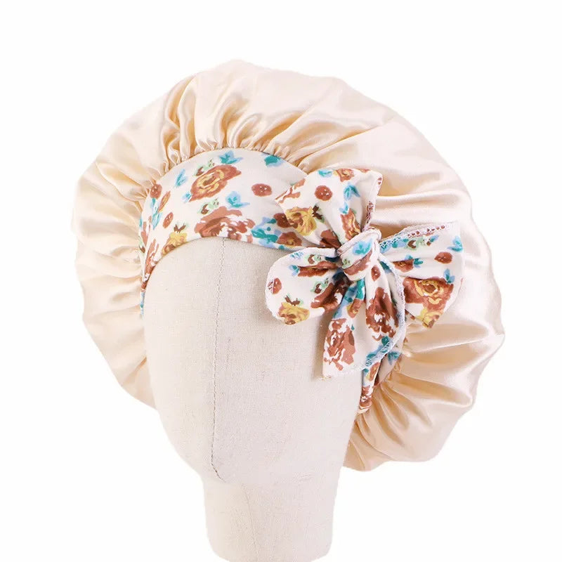 Girls Satin Wide Band Bonnet For Babies/Children