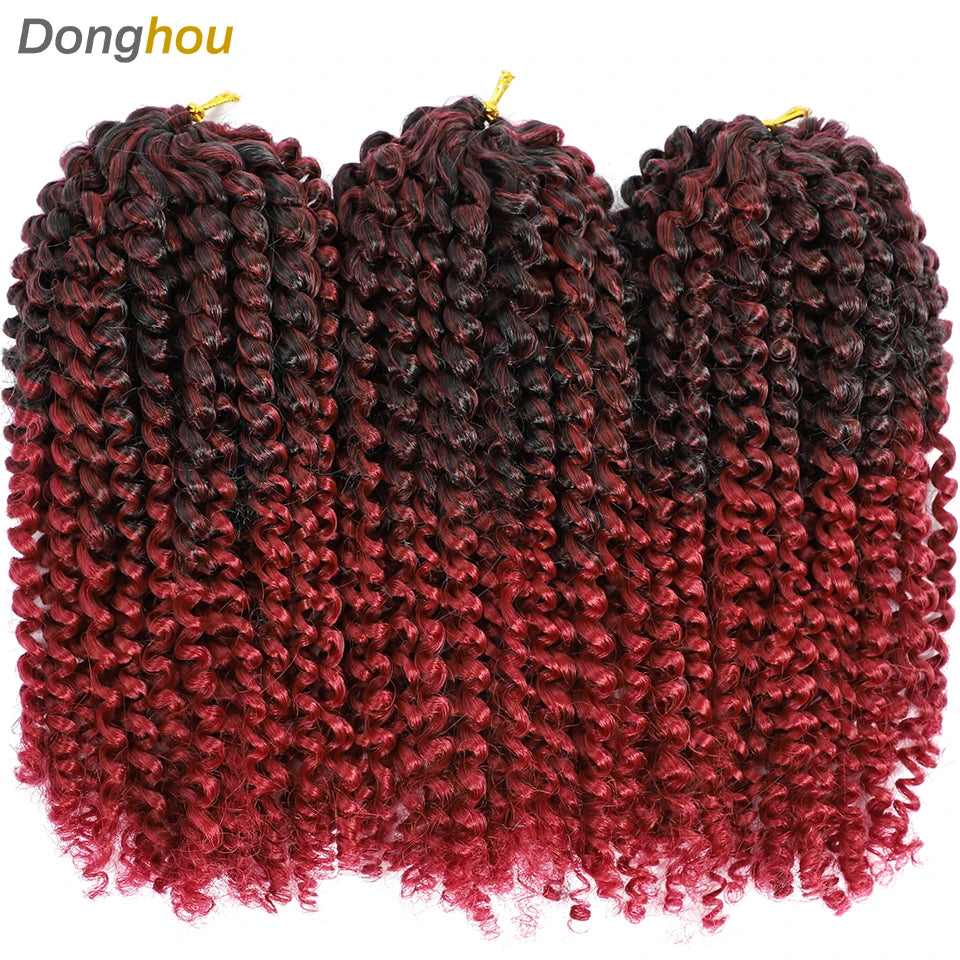 8 Inch Curly Passion Twist Synthetic Crochet Hair - Various Colors Available