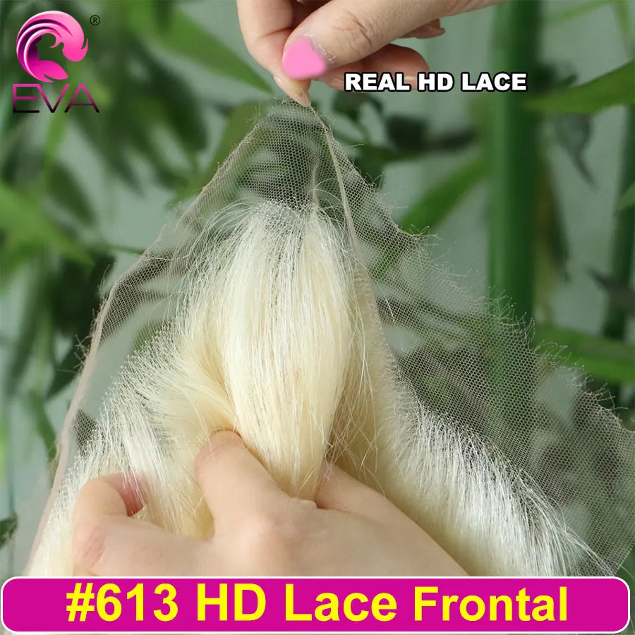 Pre Plucked Small Knots #613 Blonde HD Lace Frontal  & Closure - Human Hair