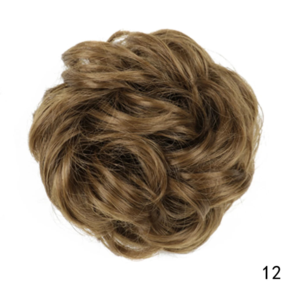Synthetic Culrly Messy Ponytail Updo Bun with Elastic Band/Scrunchy