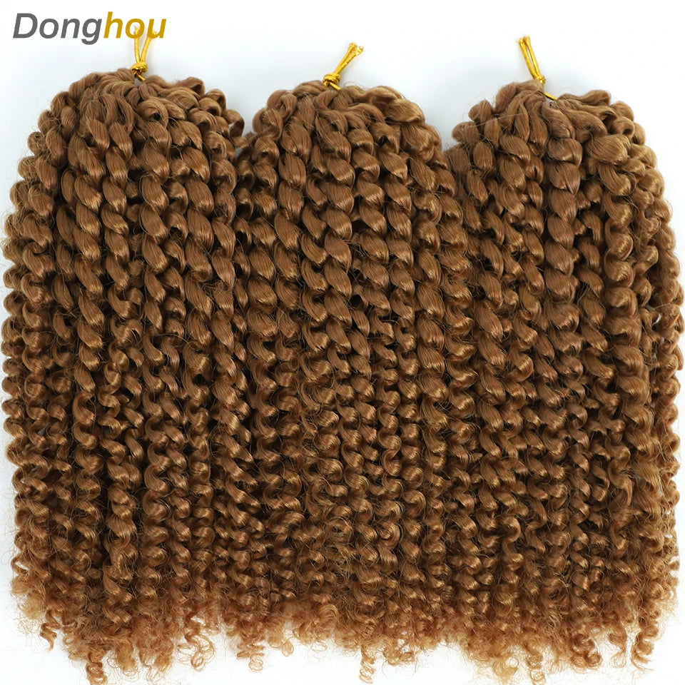 8 Inch Curly Passion Twist Synthetic Crochet Hair - Various Colors Available