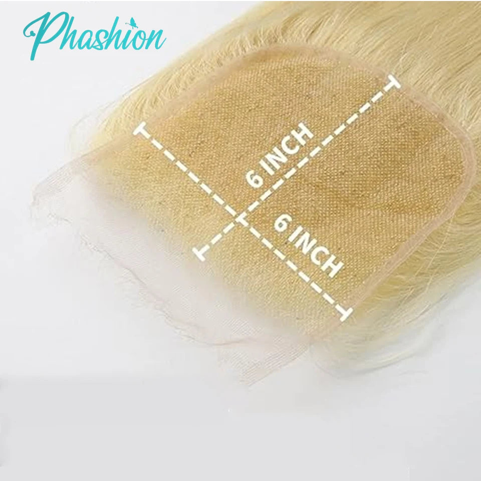 Swiss Closure or HD Lace Frontal 613 Blonde Silky Straight 100% Human Hair