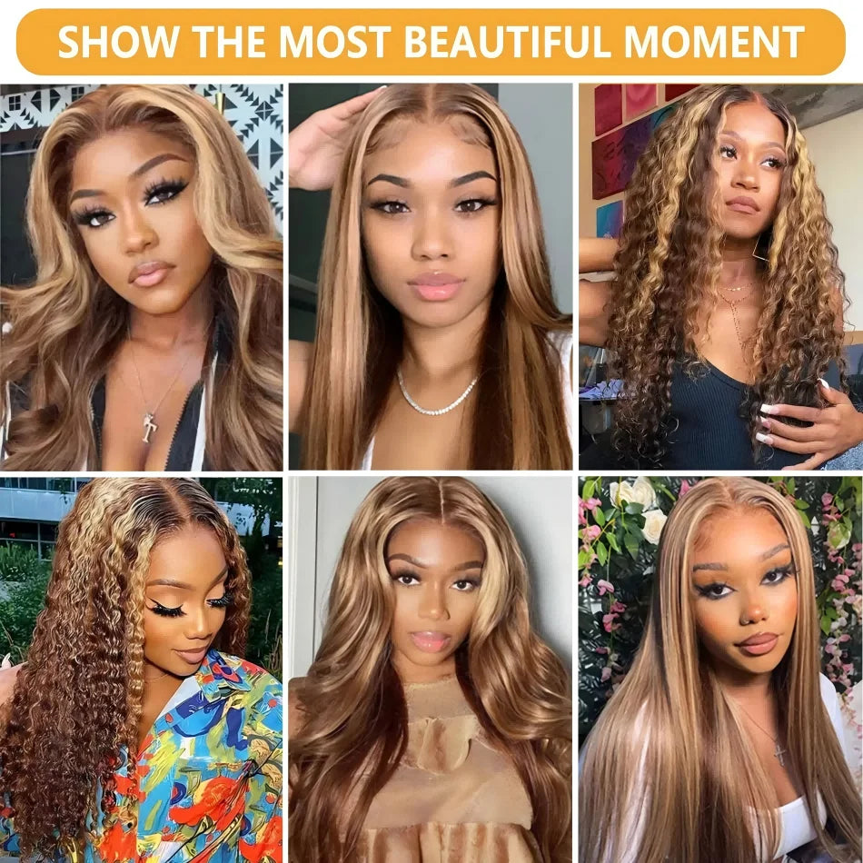 Ombre and Highlight Body Wave - HD Lace Frontal Human Hair Wig