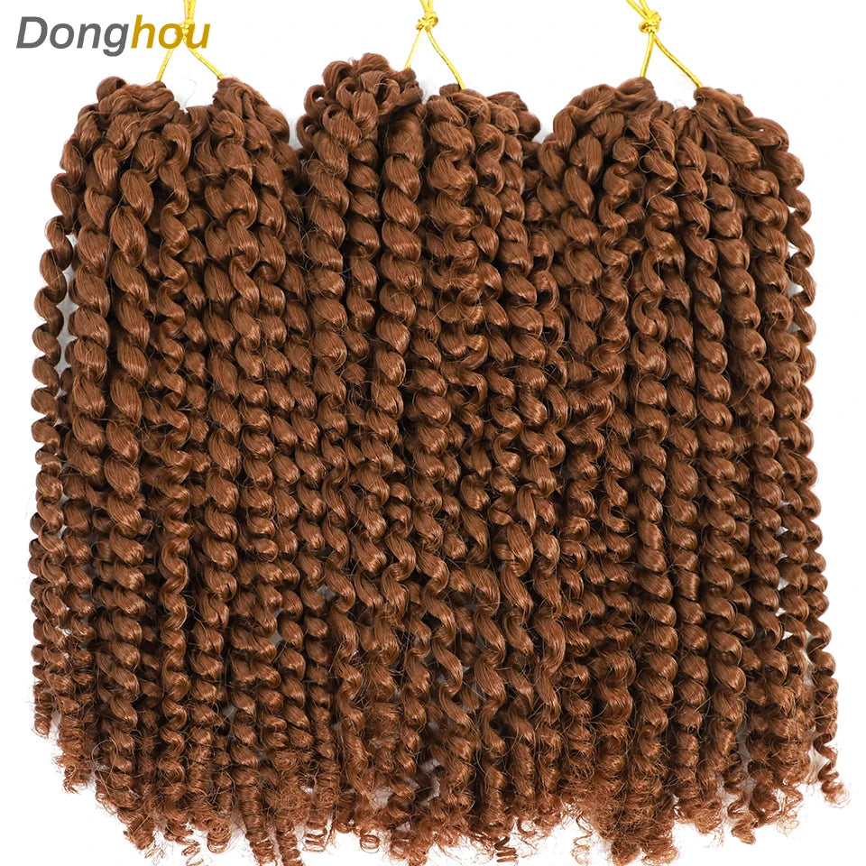 8 Inch Curly Passion Twist Synthetic Crochet Hair - Various Colors Available