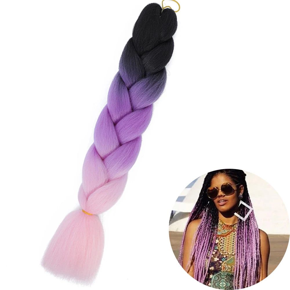 24" Synthetic Yaki Jumbo Braiding Hair - Various Colors Available