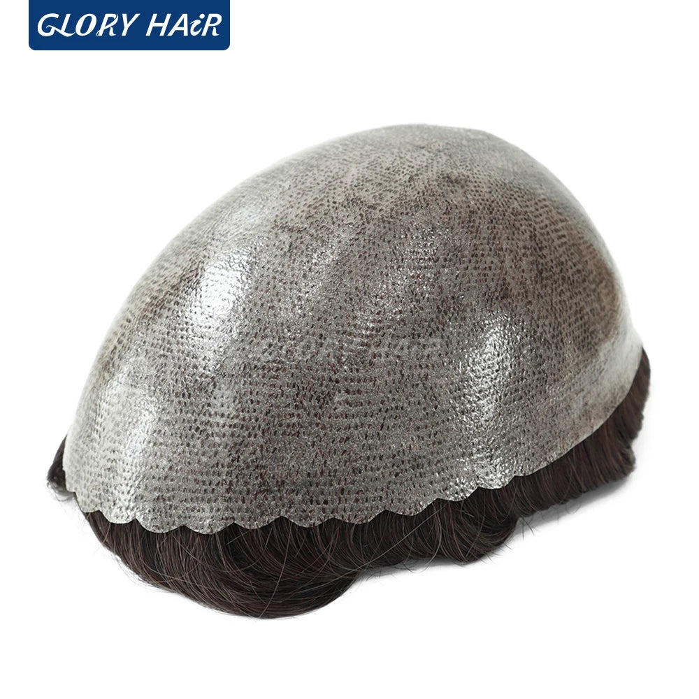 Indian Human Hair Thin Skin Hair Prosthesis 0.12 - 0.14 mm Toupee/Replacement Unit - Various Options Available