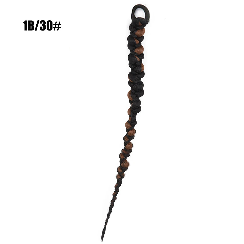 French Twist Braided Synthetic Chignon Ponytail With Hair Tie