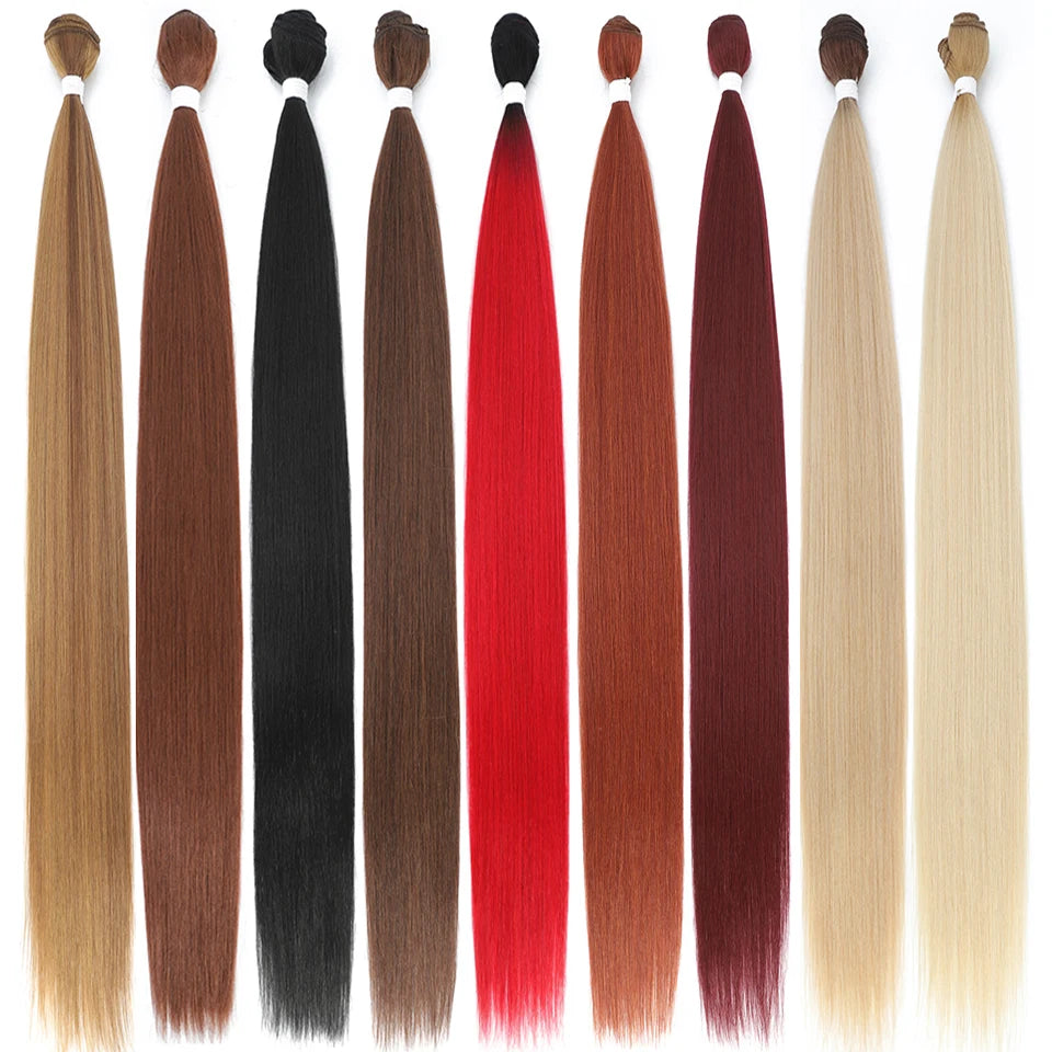 Yaki Straight Synthetic Hair Bundles - Various Colors Available