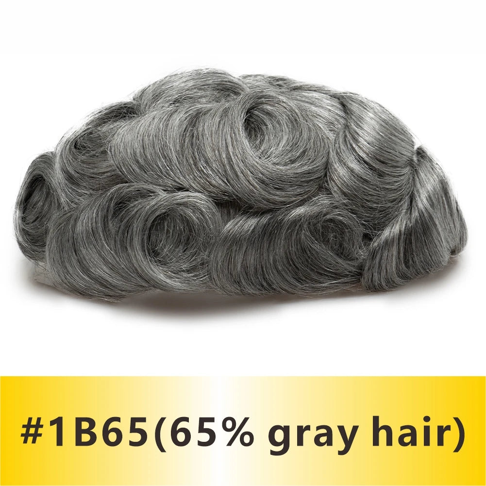 Natural Hairline Toupee Human Hair Double Knots Hair System - Various Options Available