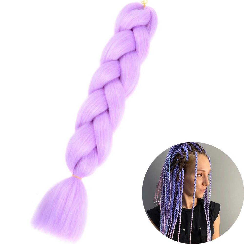 24" Synthetic Yaki Jumbo Braiding Hair - Various Colors Available
