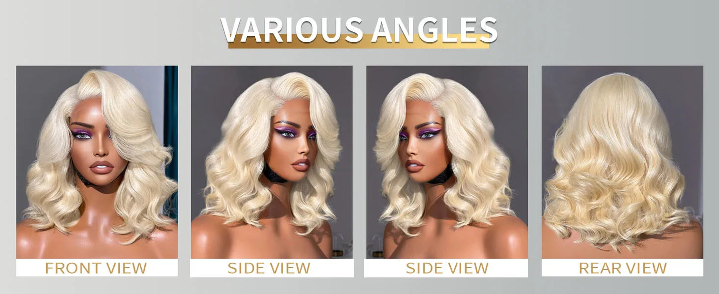 613 Blonde Loose Wave Short Bob - HD Lace Front Glueless Wig