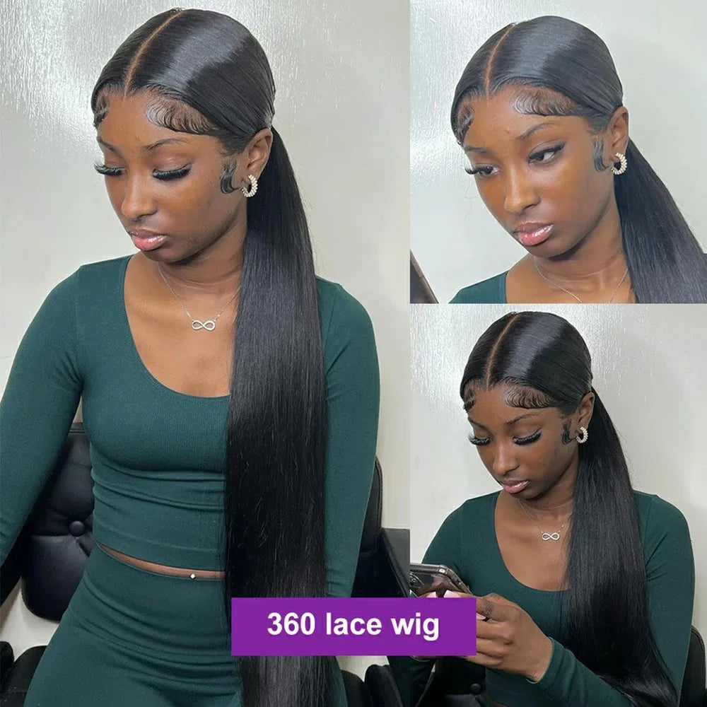 Bone Straight - Glueless Invisi-Drawstring 360 HD Transparent Lace Front Human Hair Wear&Go Wig
