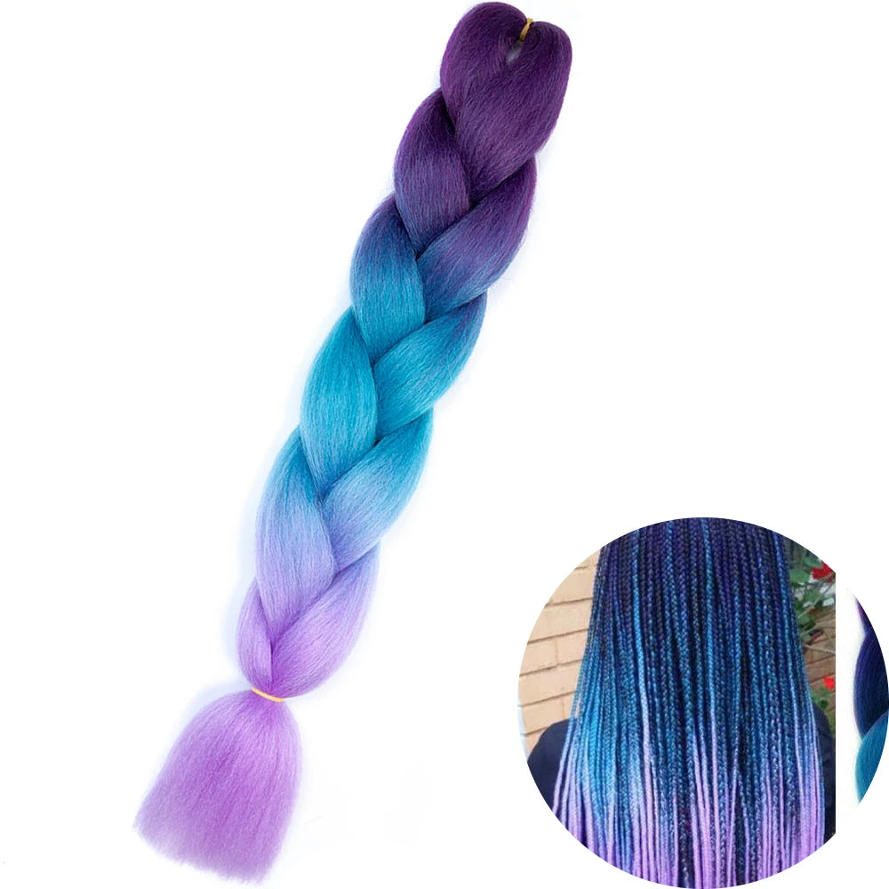 24" Synthetic Yaki Jumbo Braiding Hair - Various Colors Available