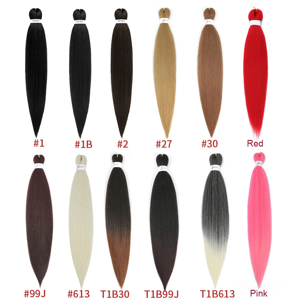 Pre-Stretched Synthetic Braiding Hair - Various Colors Available
