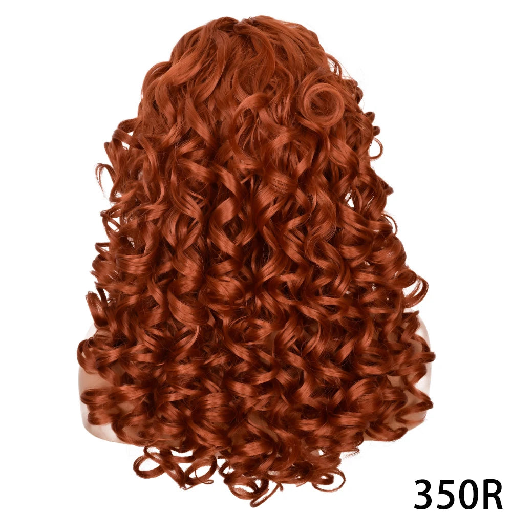 Synthetic Curly Wigs With Bangs - Various Colors Available