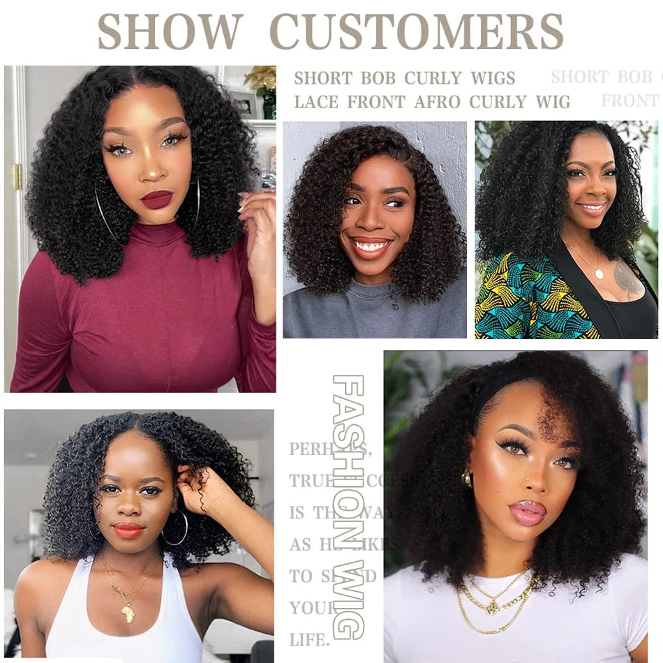 Short Afro Kinky Curly 3 Bundles - Raw Indian Human Hair 100% Virgin Tissage