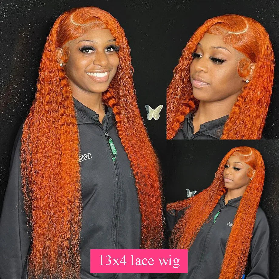 Orange Ginger Deep Wave - HD Lace Frontal Human Hair Wig