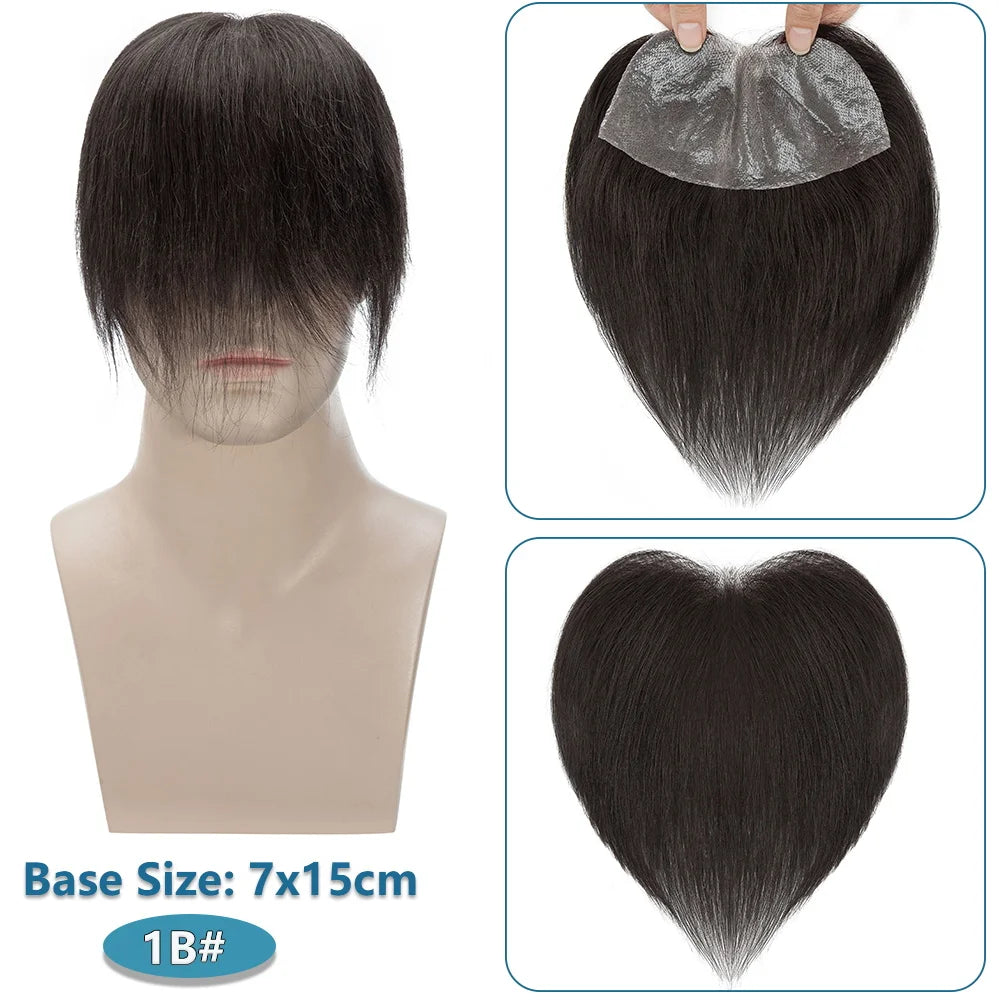7X15cm Frontal - Straight Human Hair Replacement Topper - Various Options Available