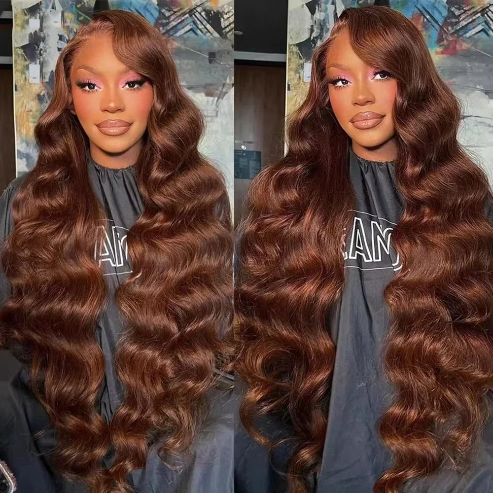 Chocolate Brown Body Wave - HD Lace Frontal Human Hair Wig