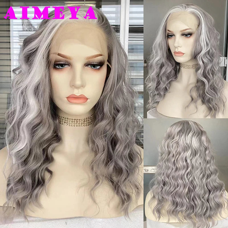 Water Wave Short Synthetic Lace Front Wigs - Various Colors Available