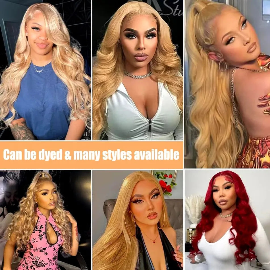 Body Wave Honey Blonde Human Hair HD Lace Frontal Wig
