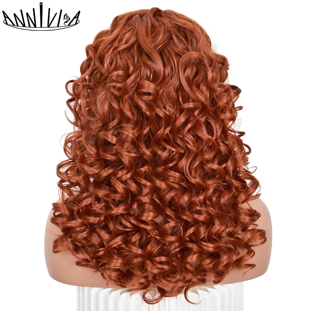 Synthetic Curly Wig With Bangs - Various Colors Available