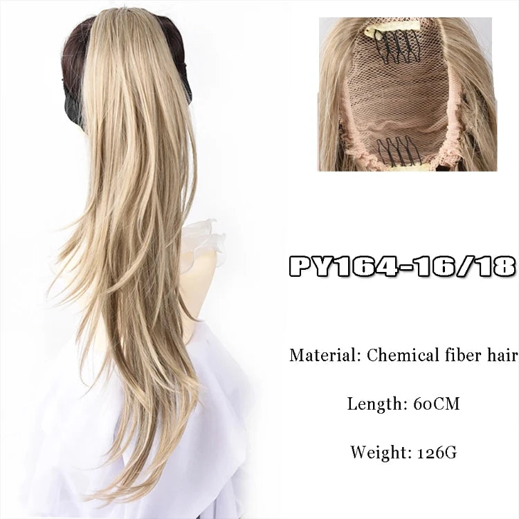 Synthetic Claw Clip In Short Curly Ponytails