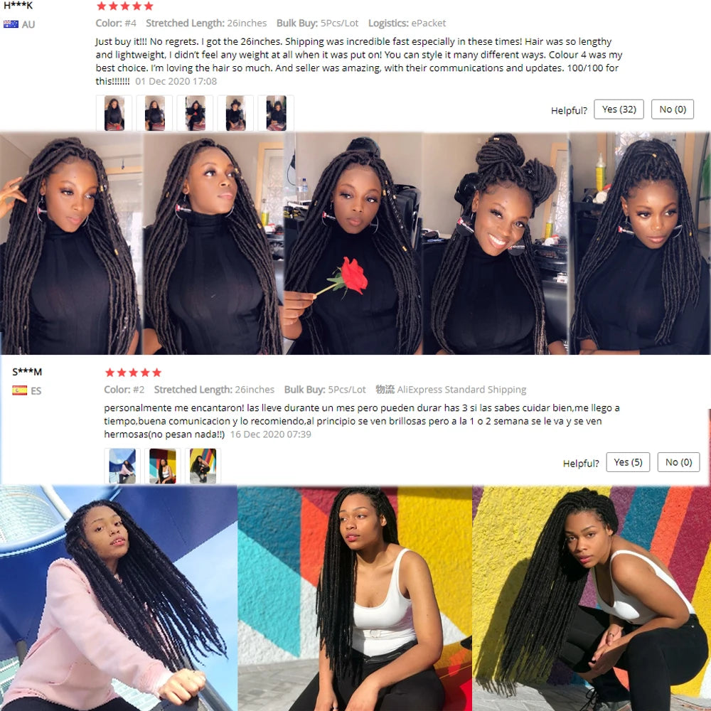 Synthetic Faux Locs Crochet Hair - Various Colors Available