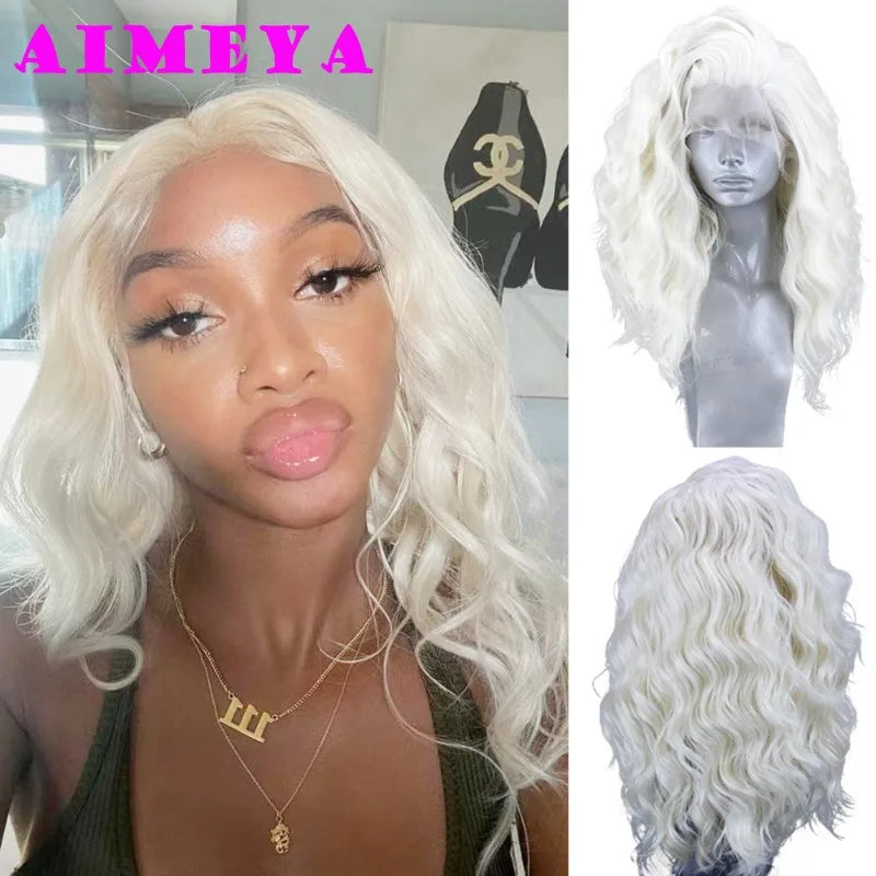 Water Wave Short Synthetic Lace Front Wigs - Various Colors Available