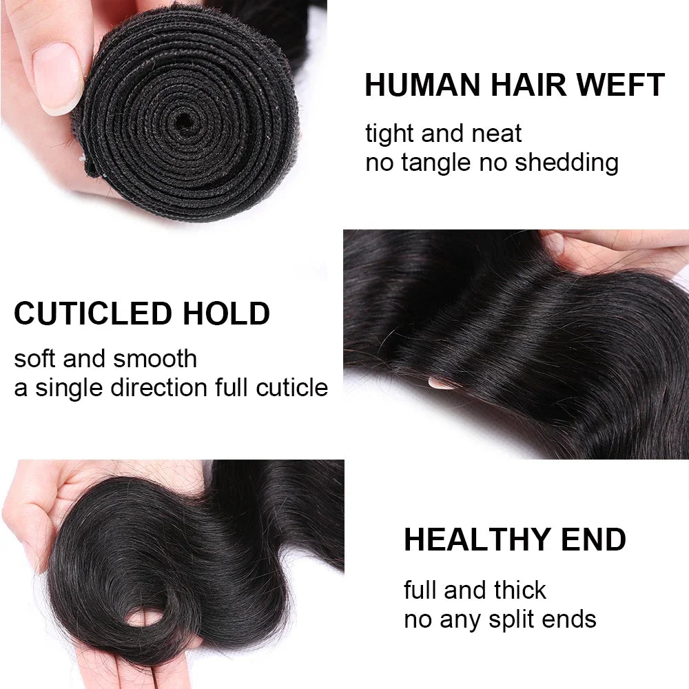 10-40 Inch Brazilian Deep Wave 100% Remy Human Hair Bundles - Natural Color