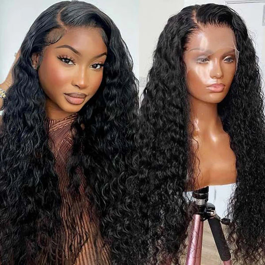 Peruvian Water Wave - 13x6 Transparent Lace Front Human Hair Glueless Wig