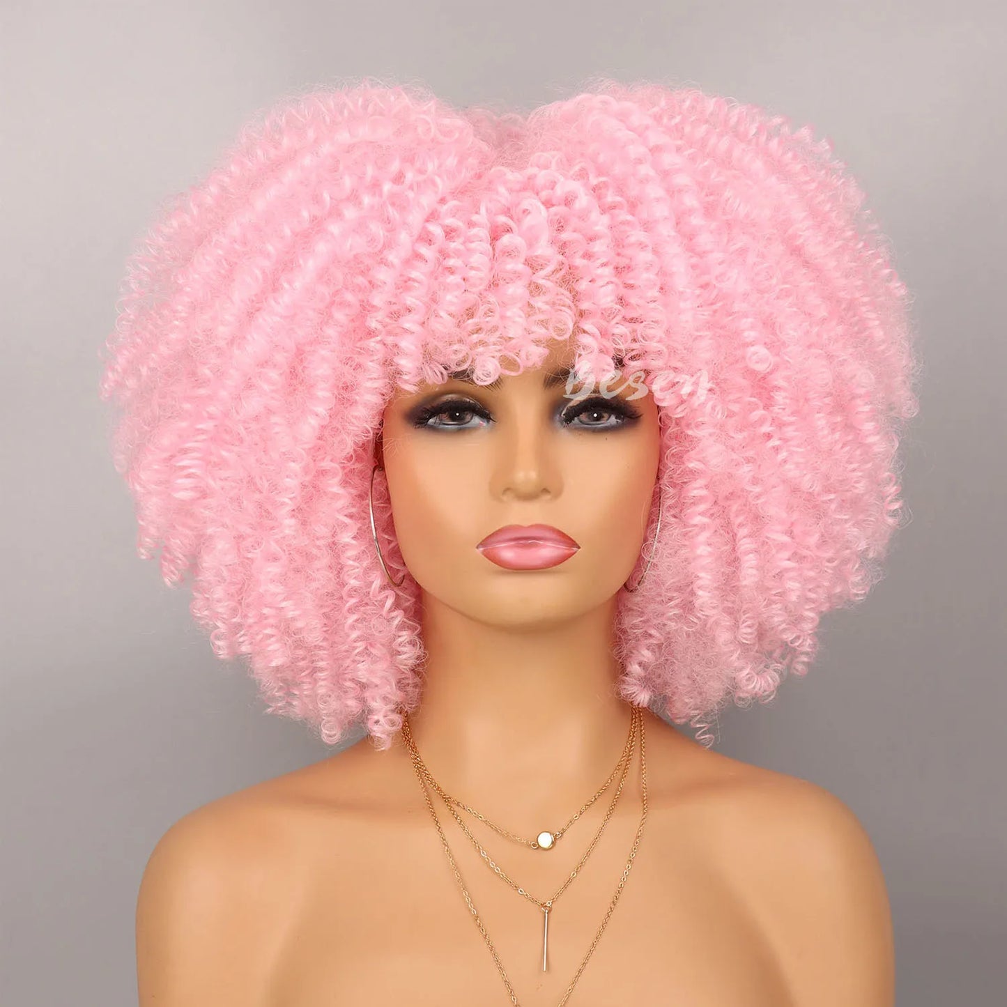 Synthetic Short Kinky Curly Wigs - Various Colors Available