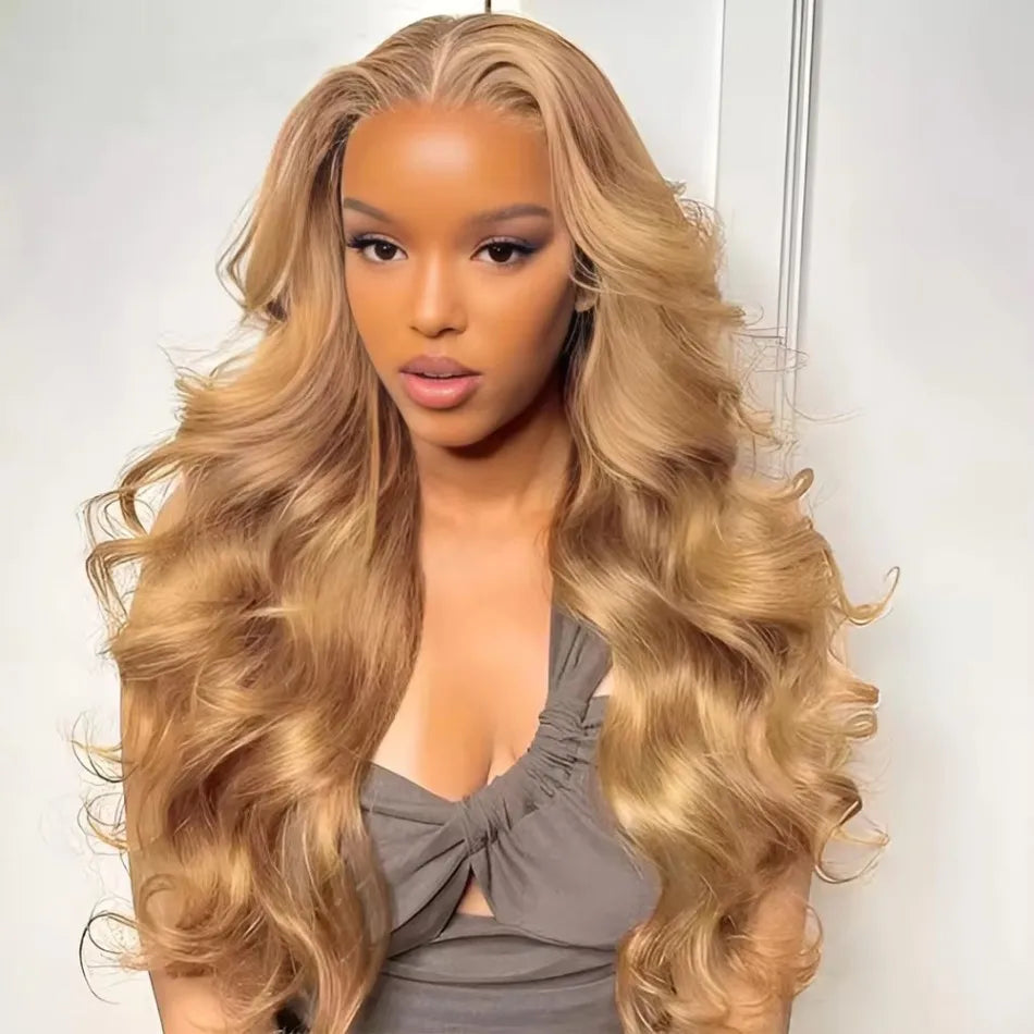 Body Wave Honey Blonde Human Hair HD Lace Frontal Wig