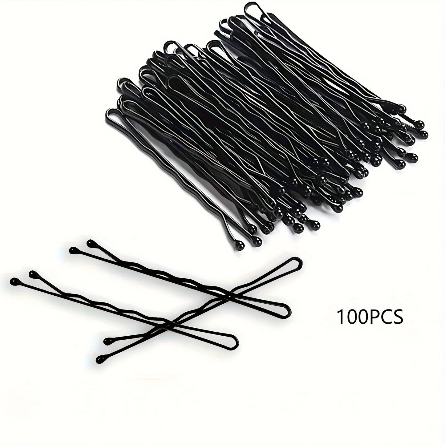 50/100pcs Classic Black 2.17inch Alloy Bobby Pins