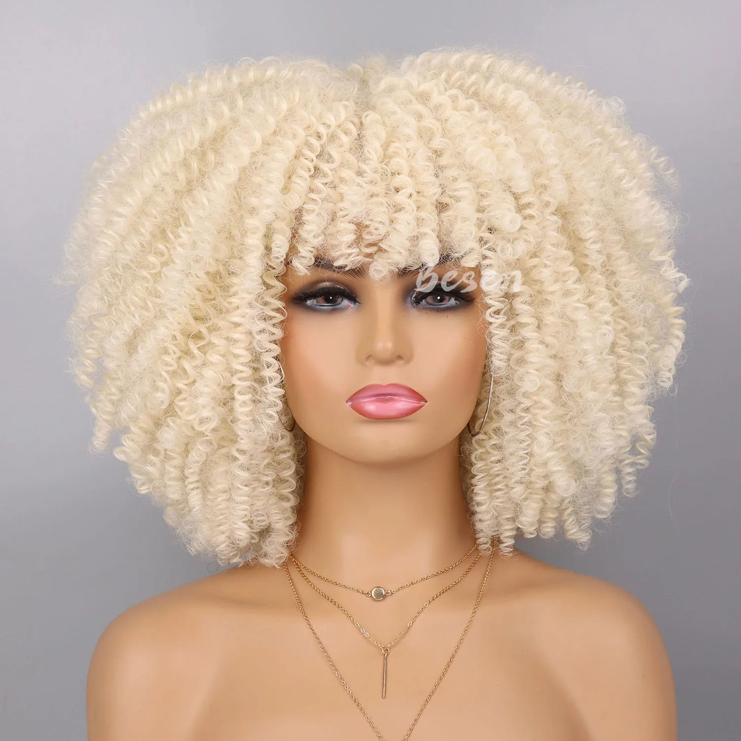 Synthetic Short Kinky Curly Wigs - Various Colors Available