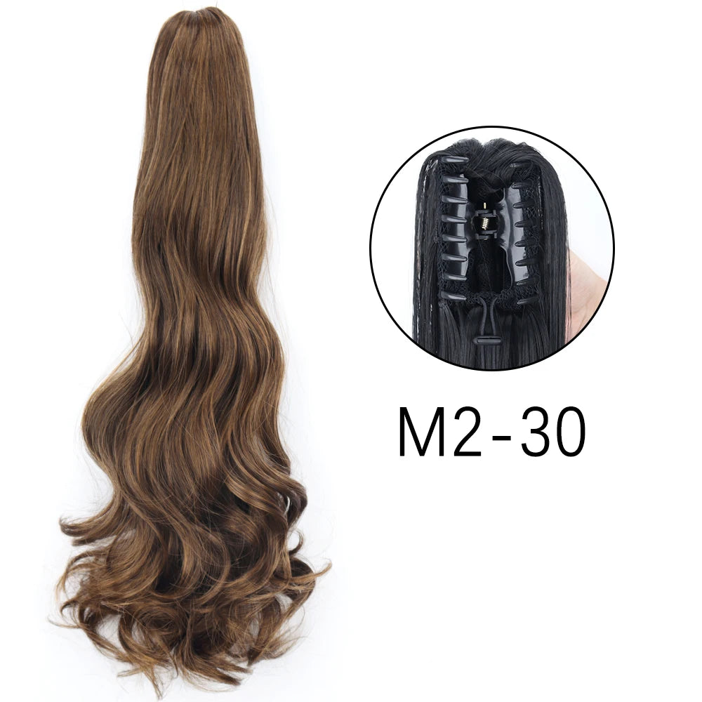 Synthetic Long Straight Claw Clip On 24Inch Ponytail