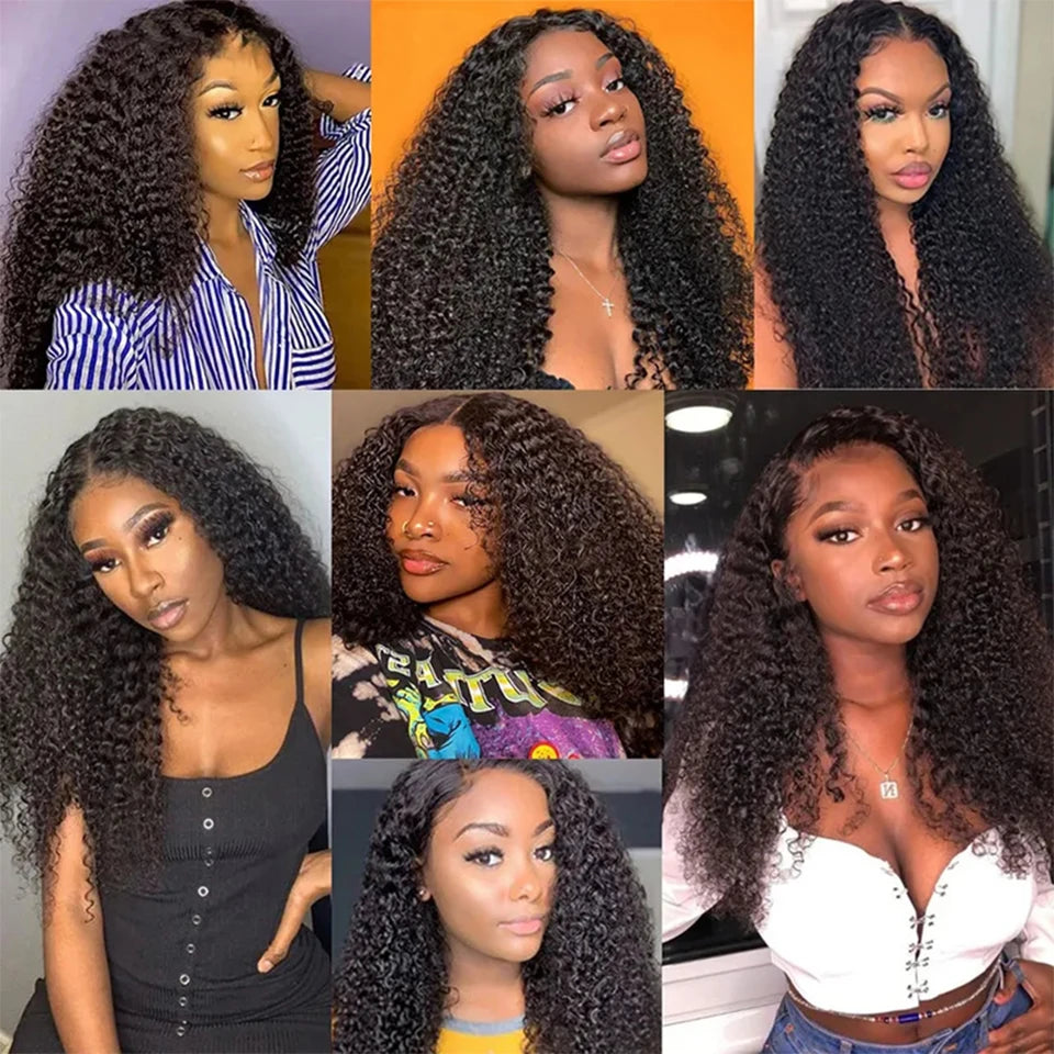 Afro Kinky Curly Human Hair Clip-In Extensions -  8Pcs/Set 120G Natural Color
