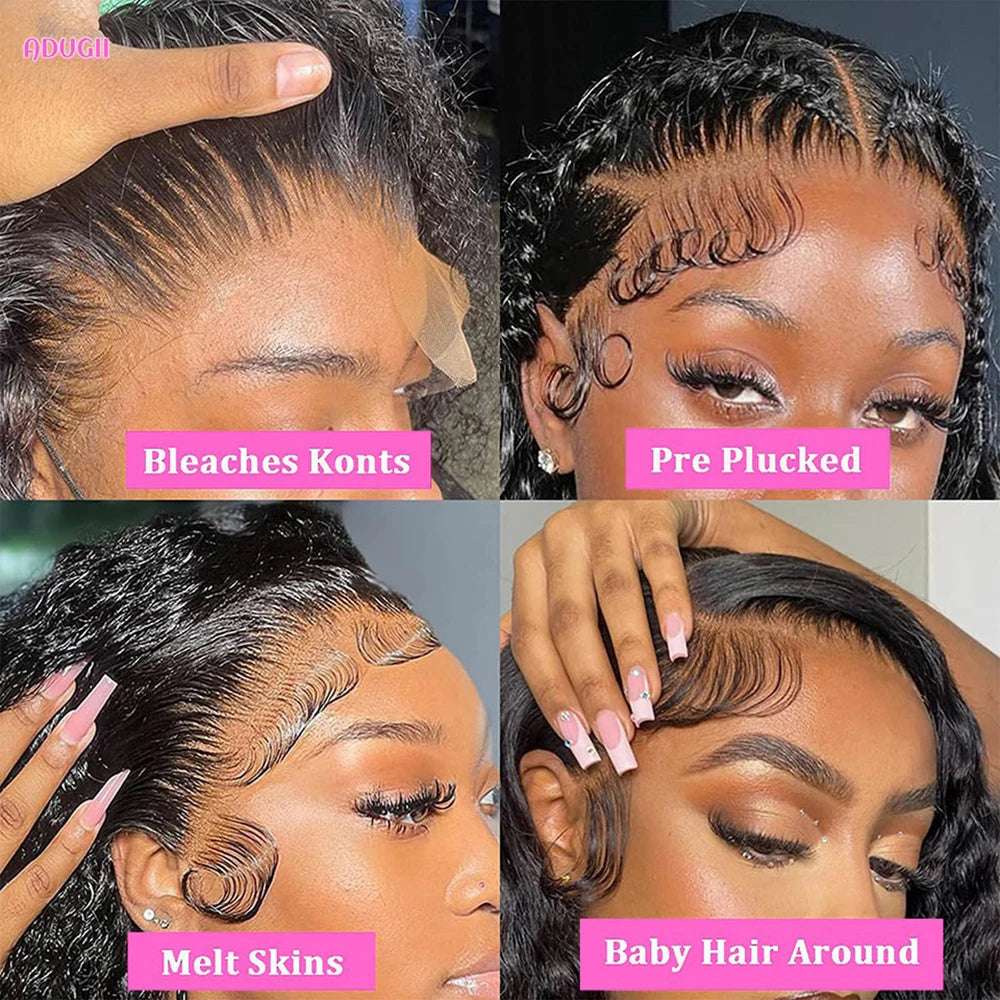 Peruvian Water Wave - 13x6 Transparent Lace Front Human Hair Glueless Wig
