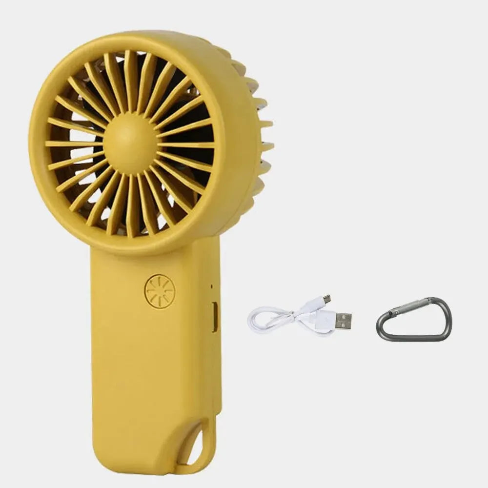 Portable Mini Rechargeable USB Charging Handheld Fan Built-in Battery 3 Speed Power - Various Colors Available