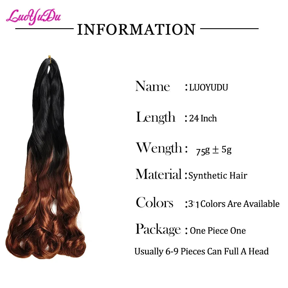 Loose French Spiral Curl Synthetic Pre-Stretched Braiding Hair