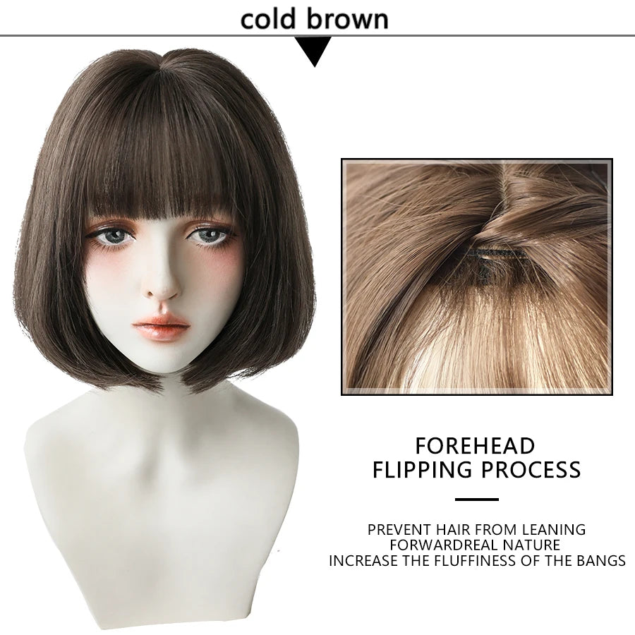 Short Bob Synthetic Wig - Various Colors Available