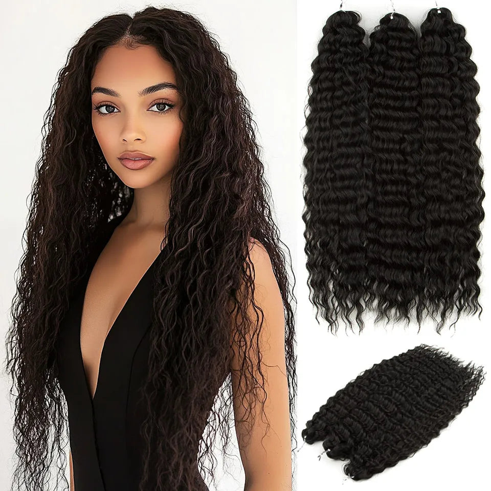 Water Wave Synthetic Crochet Hair 24 Inch - Various Colors Available
