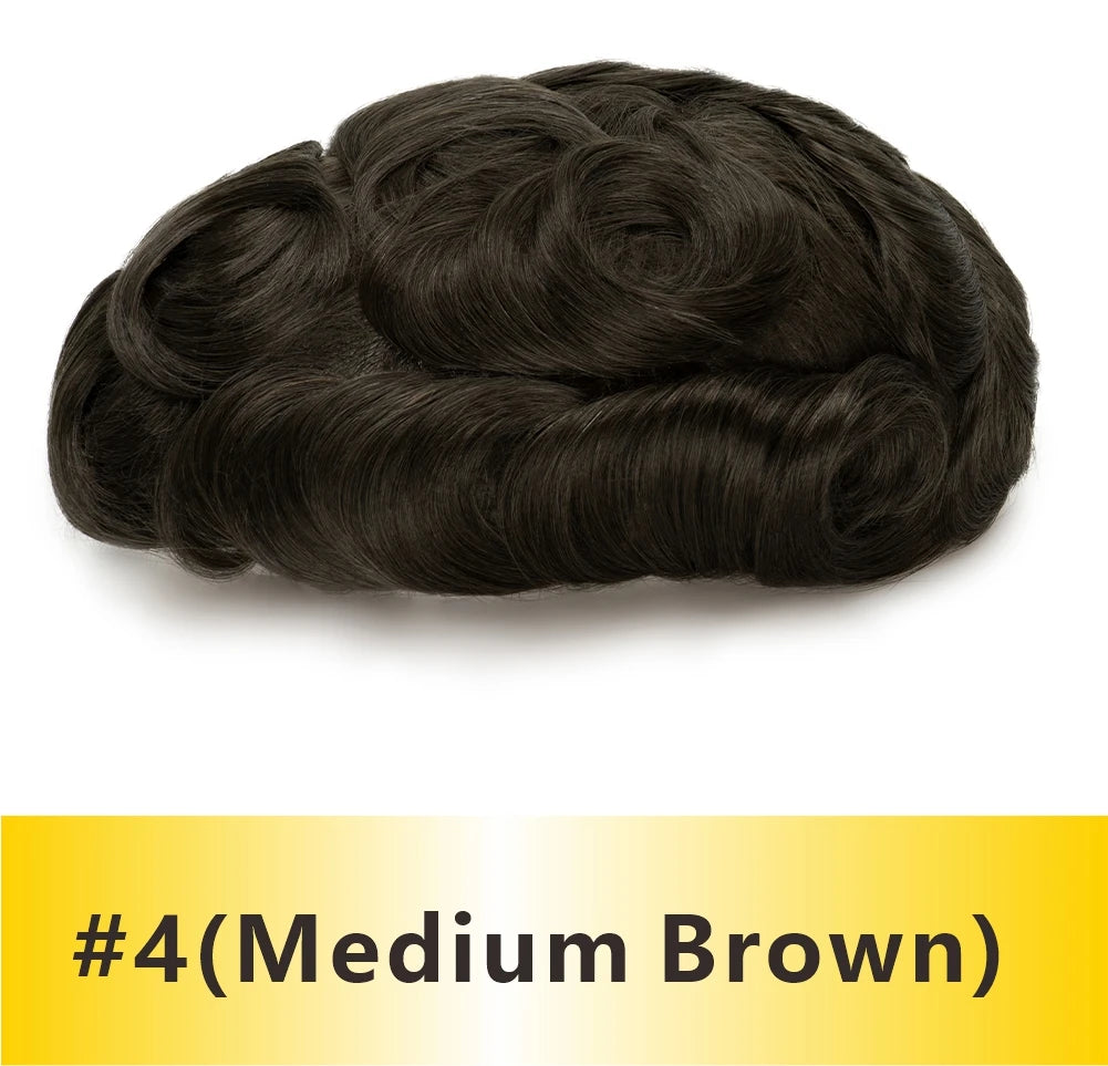 Natural Hairline Toupee Human Hair Double Knots Hair System - Various Options Available